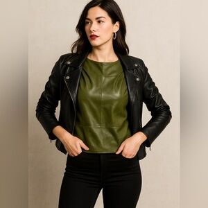 Marc New York Olive Green Faux Leather Tank – Size M